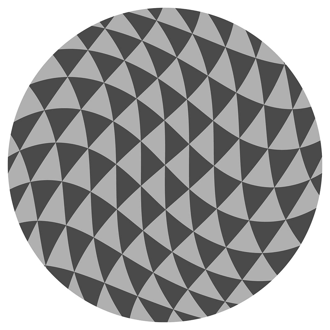 GEOMETRIC TRIANGLE GREY OPTICAL ILLUSION ROUND COFFEE TABLE