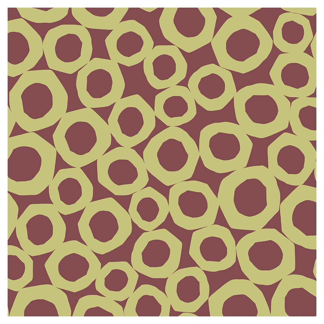 GEOMETRIC GREEN AND MAUVE PATTERN SQUARE COFFEE TABLE