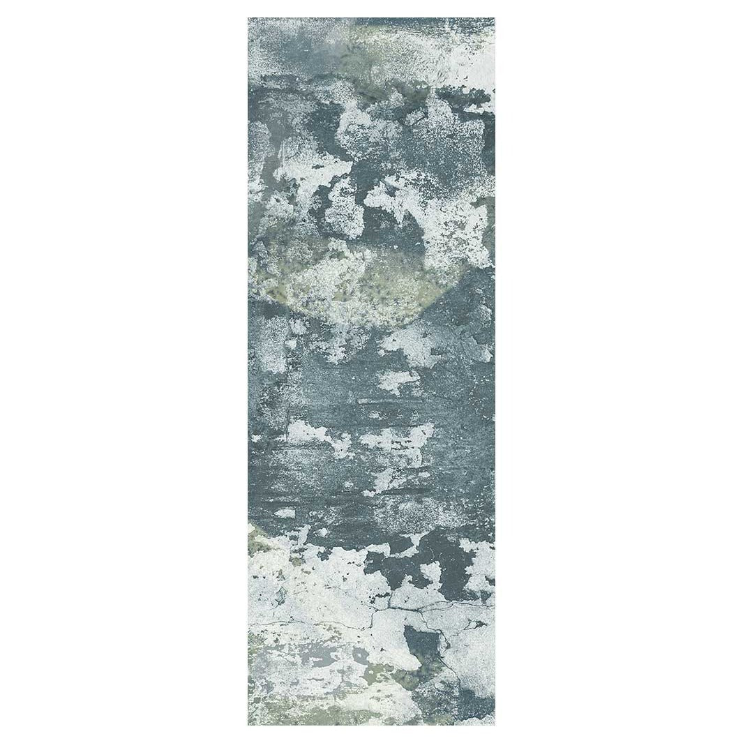 CONTEMPORARY BLUE  DISTRESSED CONCRETE RUNNER RUG