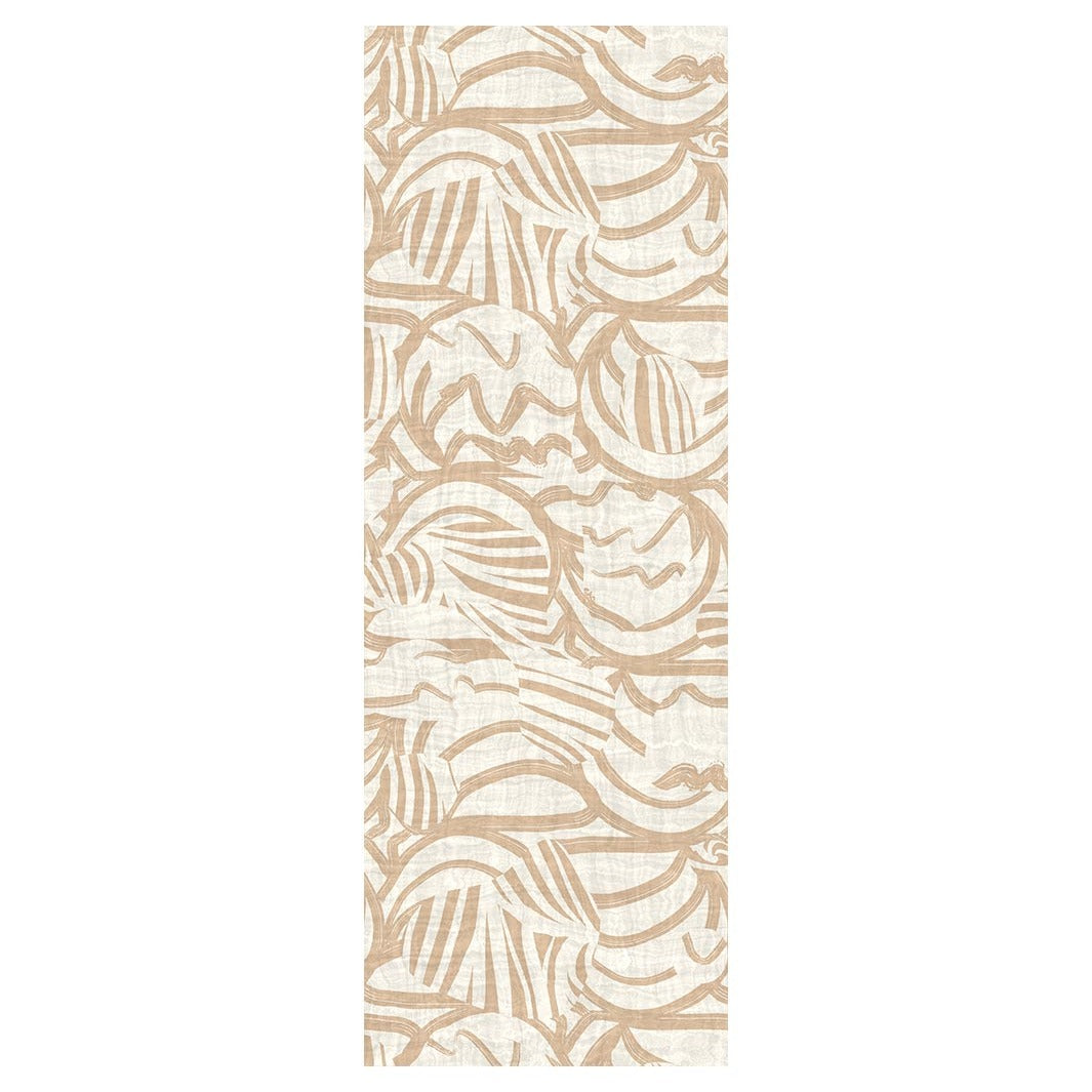 MODERN BEIGE ABSTRACT PATTERN DRAWING RUNNER RUG