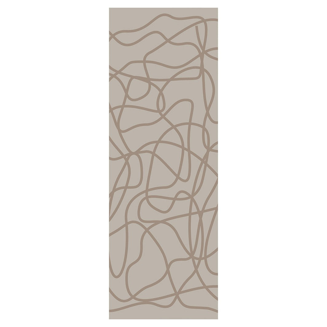 MODERN BROWN ABSTRACT SCRIBBLE LINE  RUNNER RUG