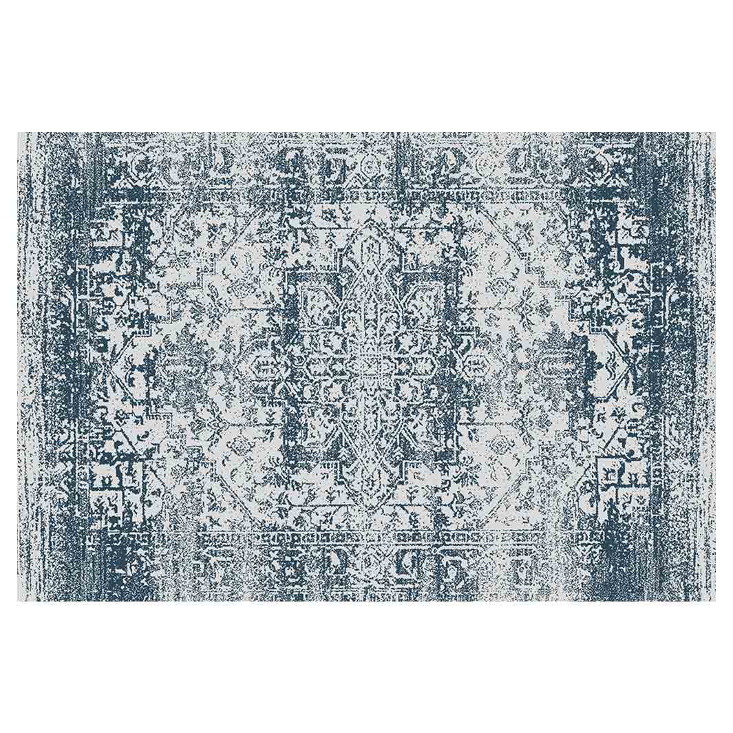CLASSIC BLUE AGED DISTRESSED RECTANGULAR RUG