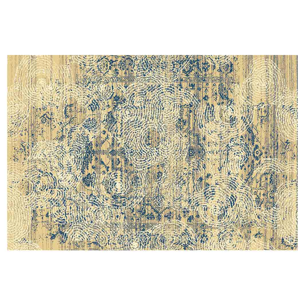 CLASSIC YELLOW VINTAGE FINGERPRINT RECTANGULAR RUG