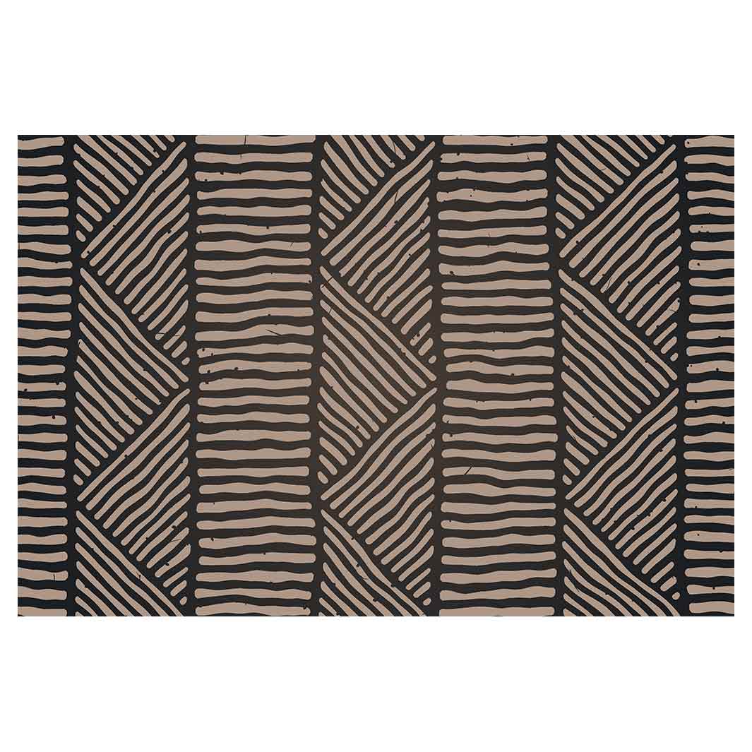 CONTEMPORARY BROWN TRIBAL LINE ART RECTANGULAR RUG
