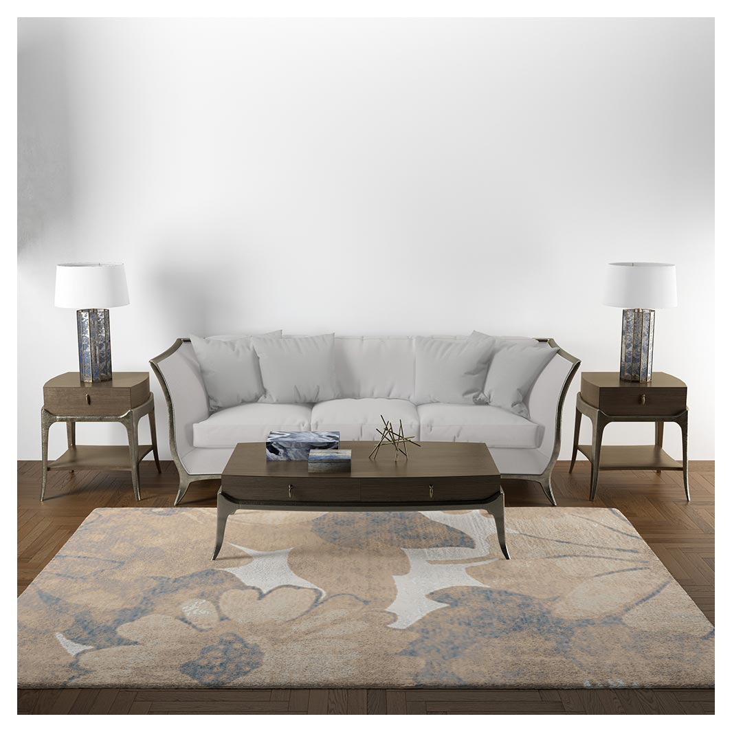 CONTEMPORARY BROWN VINTAGE RETRO FLORAL RECTANGULAR RUG