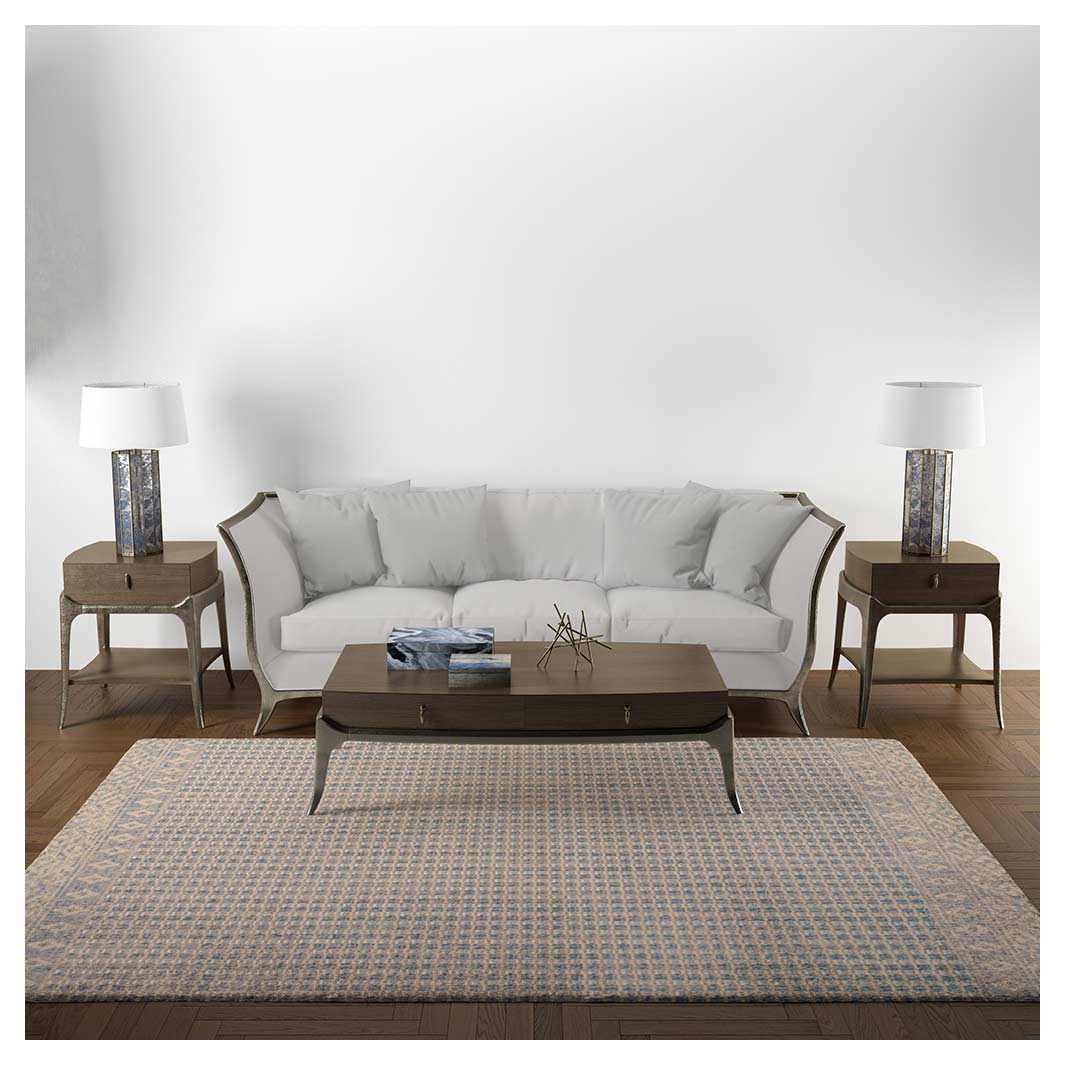 CONTEMPORARY BEIGE WEAVE MINIMALISTIC RECTANGULAR RUG