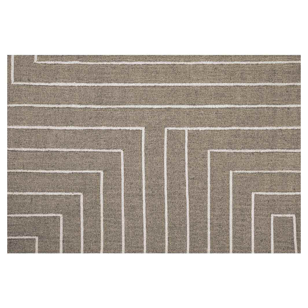 CONTEMPORARY BEIGE MINIMALISTIC LINE RECTANGULAR RUG