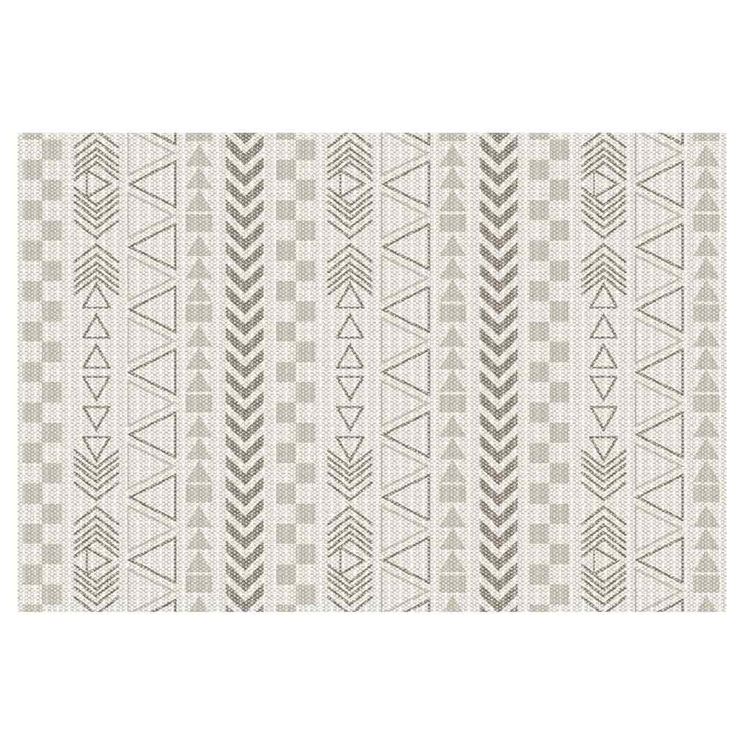 CONTEMPORARY GREY LIGHT TRIBAL RECTANGULAR RUG