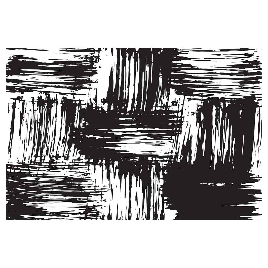 MODERN BLACK INK BRUSH CROSS PATTERN RECTANGULAR RUG