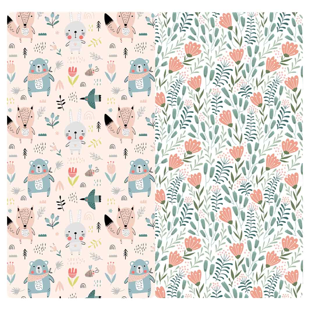 MICROFIBER TRAVEL TOWEL - FOREST FRIENDS FLORAL