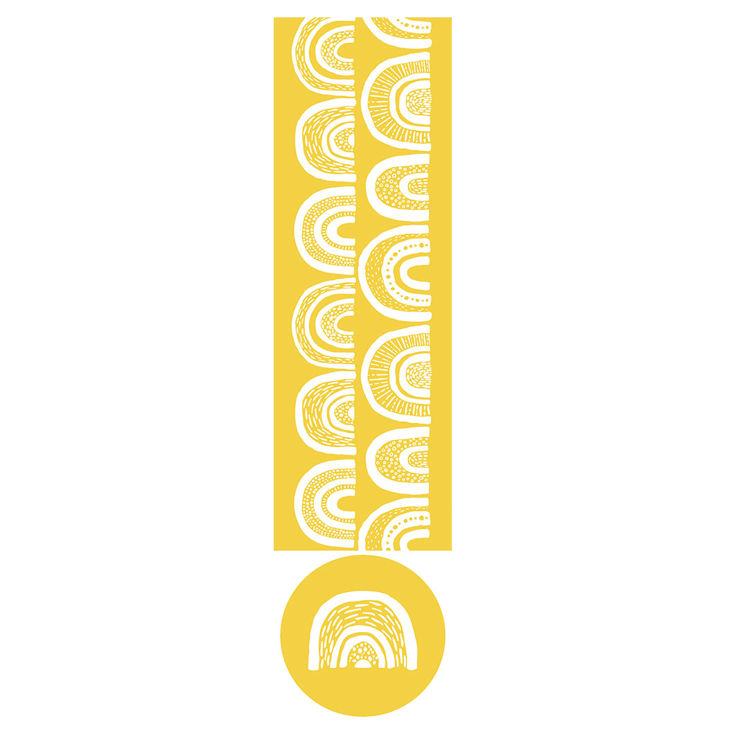 KIDS WHITE RAINBOW PATTERN OTTOMAN