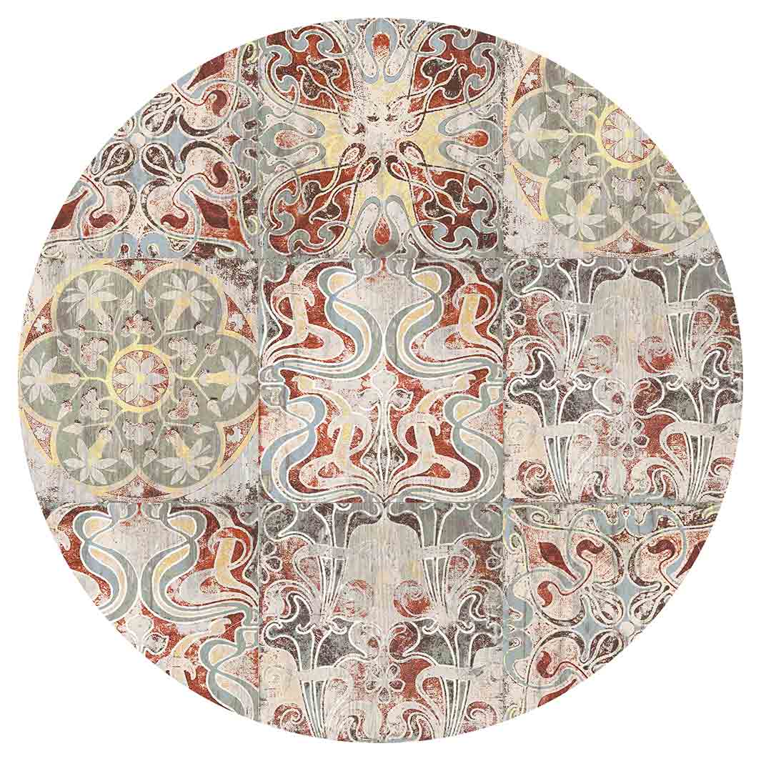 ANTIQUE FADED MOROCCAN TILE POT STAND