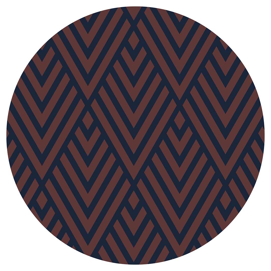 BROWN AND NAVY DIAMOND PATTERN POT STAND