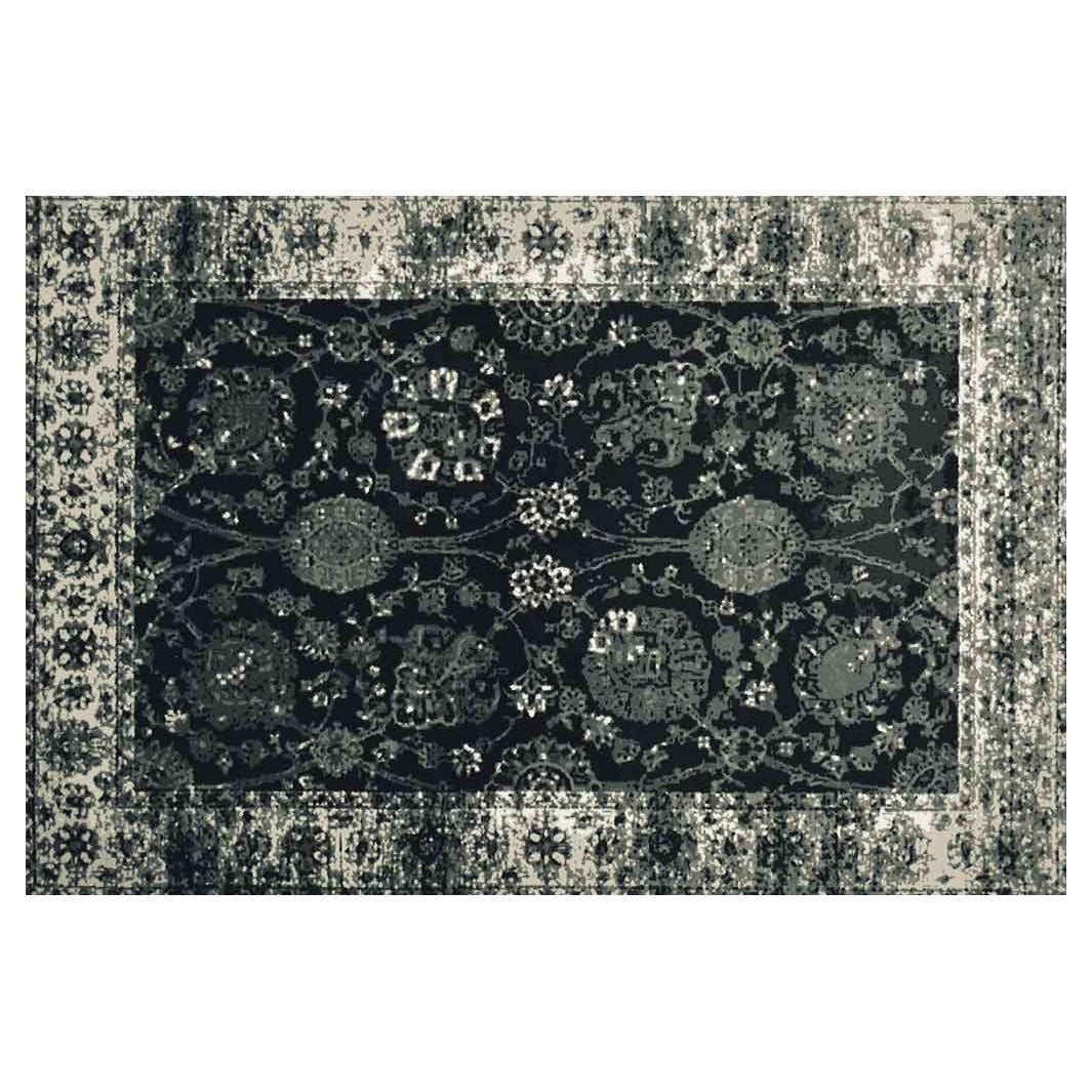 CLASSIC BLACK DRAMATIC VINTAGE RECTANGULAR RUG