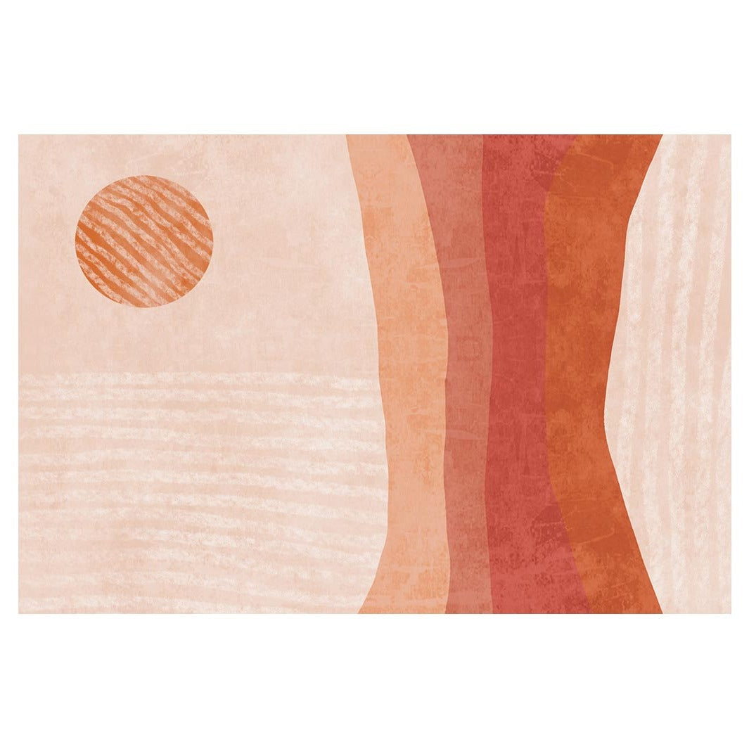 MODERN ORANGE DESERT DUNES ABSTRACT RECTANGULAR RUG