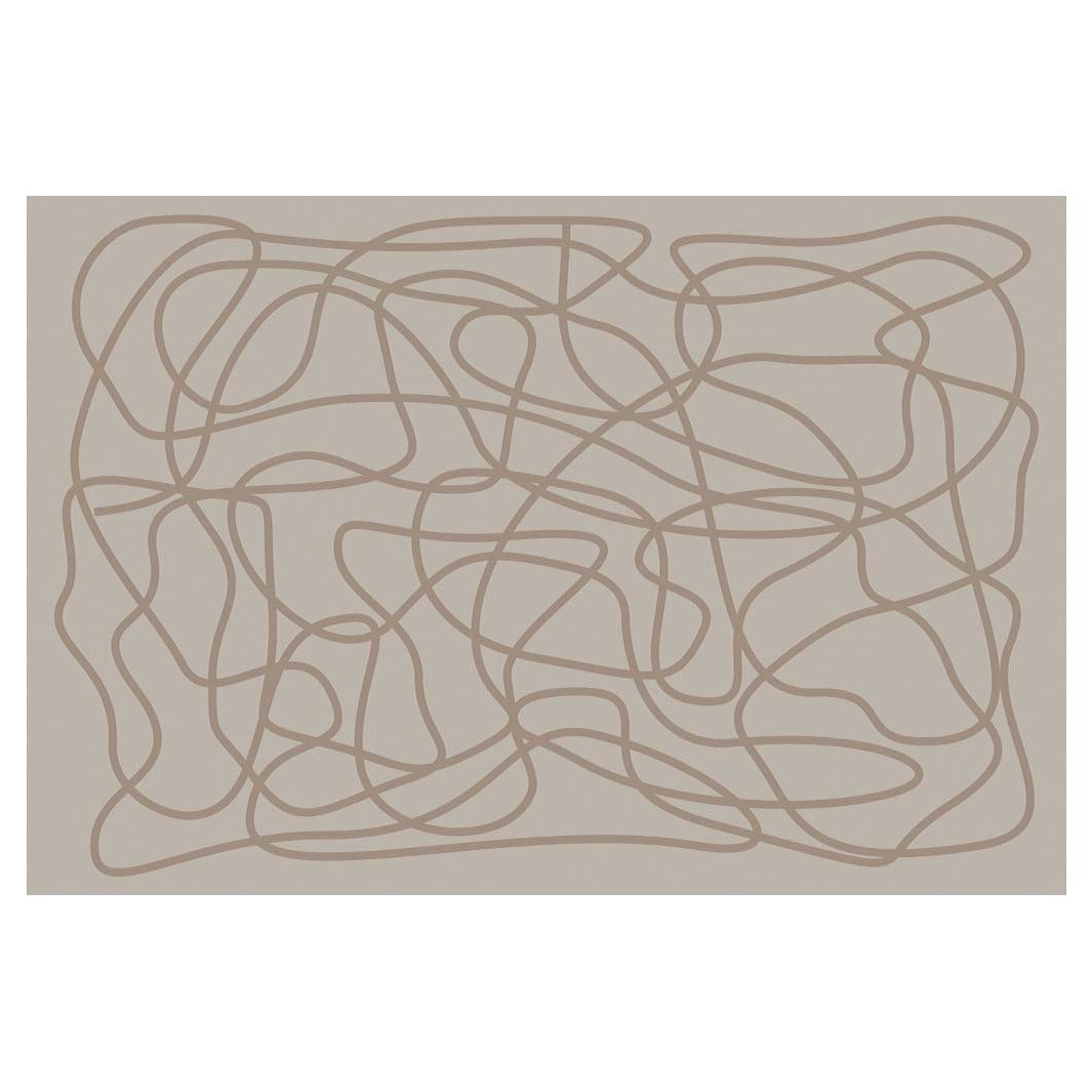 MODERN NATURAL ABSTRACT SCRIBBLE RECTANGULAR RUG