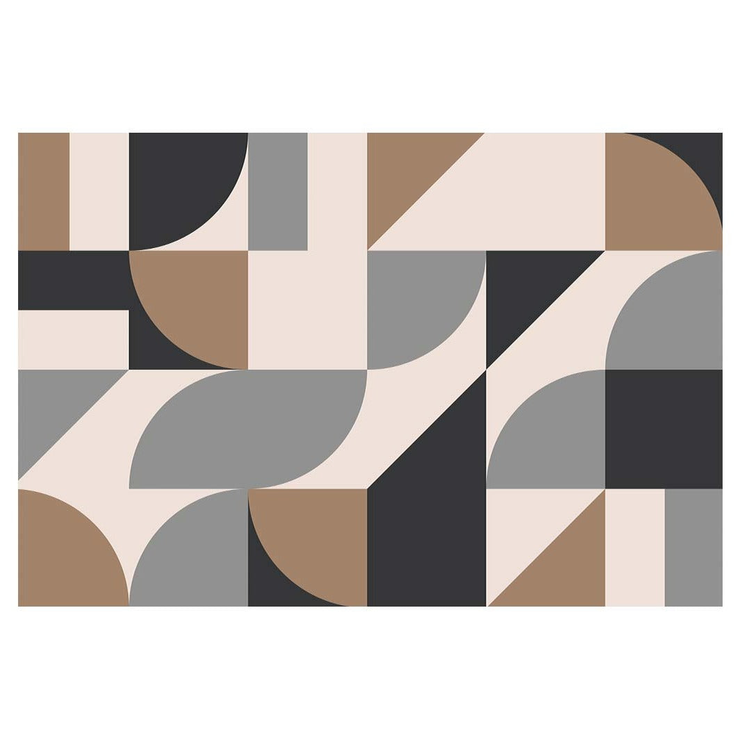 MODERN NATURAL ABSTRACT GEO SHAPES RECTANGULAR RUG