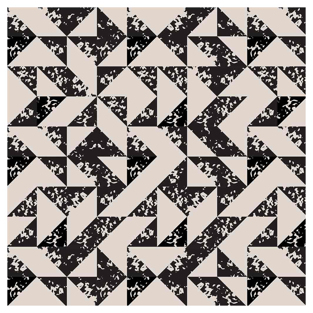 KIDS BEIGE AND BLACK GEOMETRIC PATTERN CUSHION