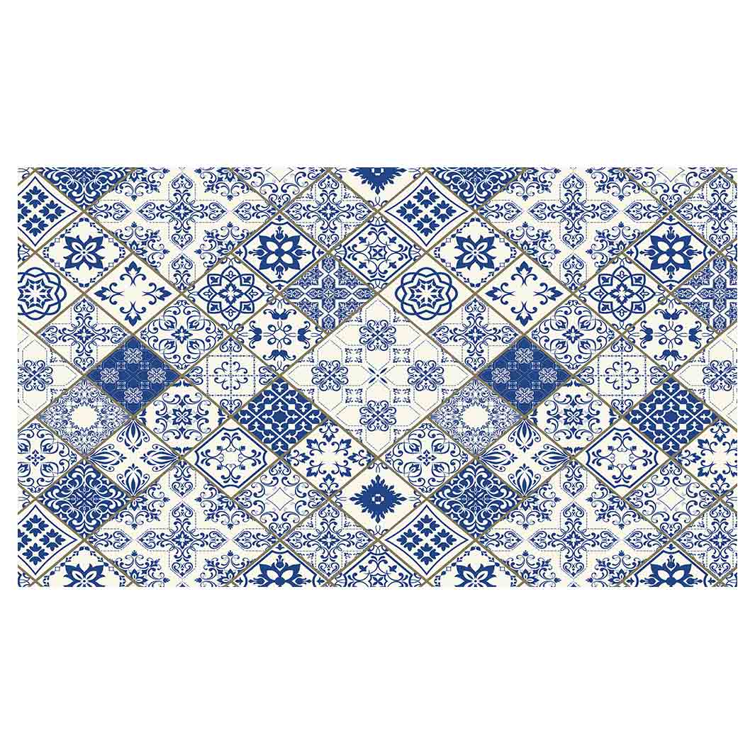 PATTERN BLUE DIAMOND LISBON TABLECLOTH