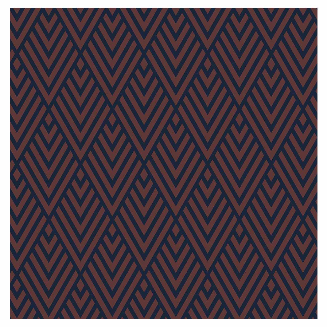 BROWN AND NAVY DIAMOND PATTERN TABLECLOTH