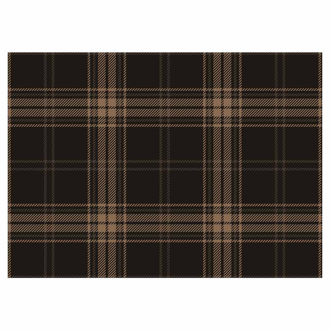 DARK BROWN PLAID PATTERN TABLECLOTH