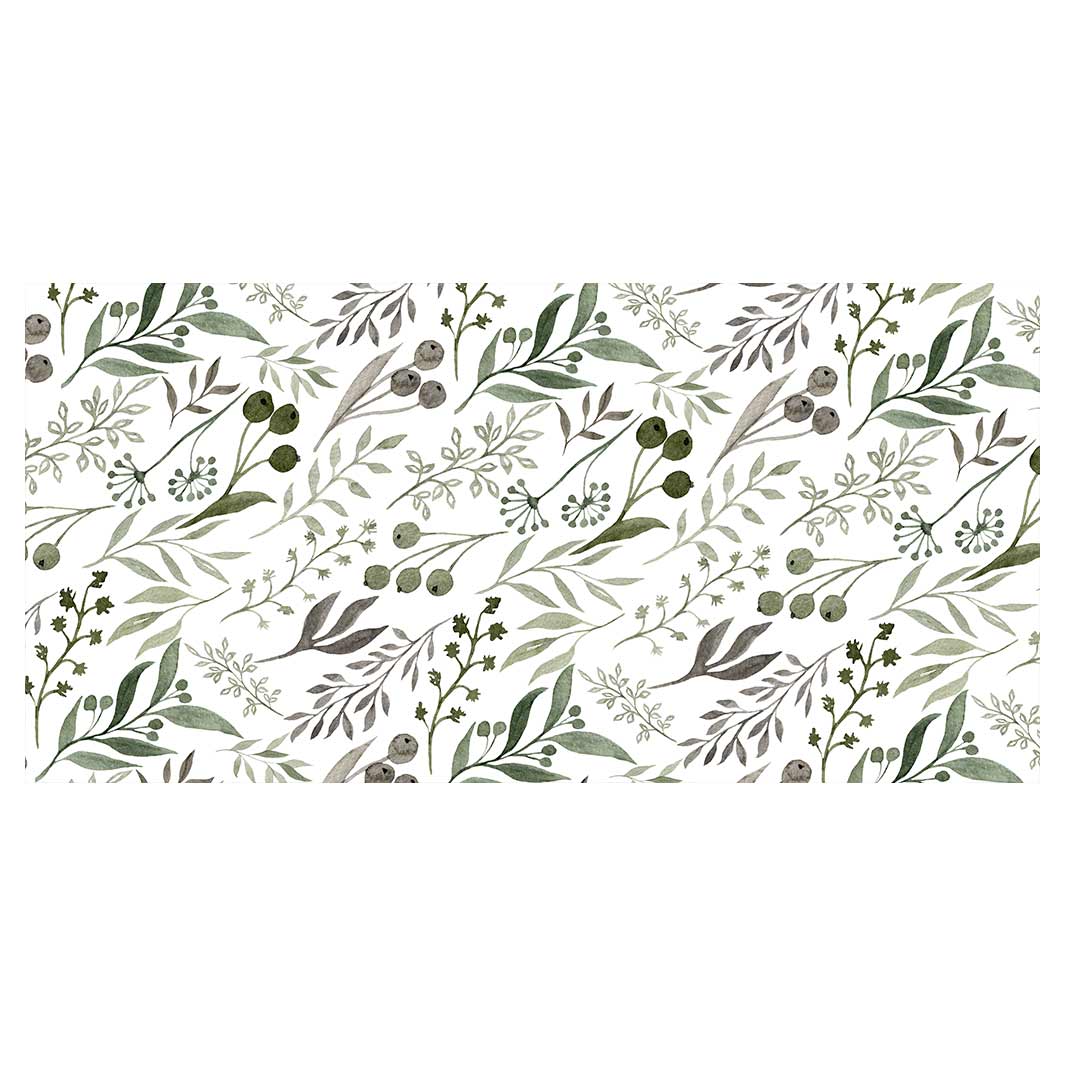 WATERCOLOUR GREEN LEAVES TABLECLOTH