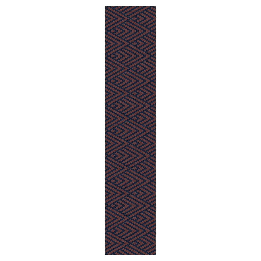 BROWN AND NAVY DIAMOND PATTERN TABLE RUNNER