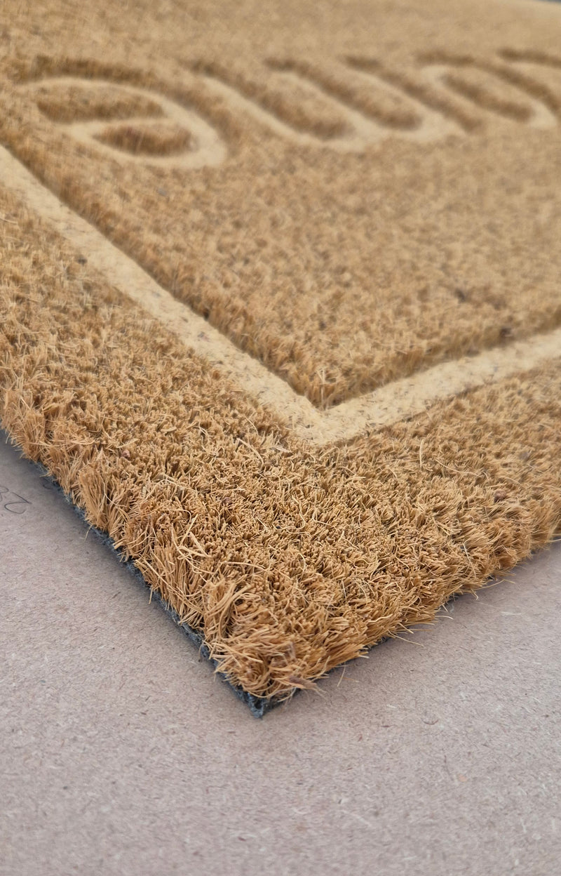 WELCOME PATTERN - EMBOSSED COIR VINYL-BACKED DOORMAT