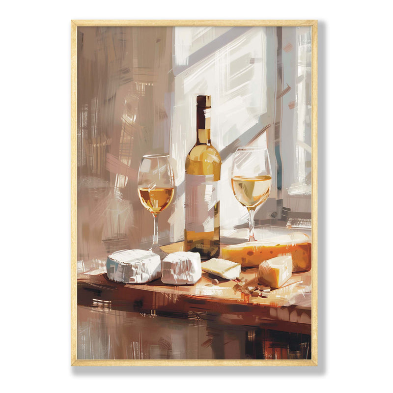 CHEESE AND WINE COMPOSITE FRAMED CANVAS