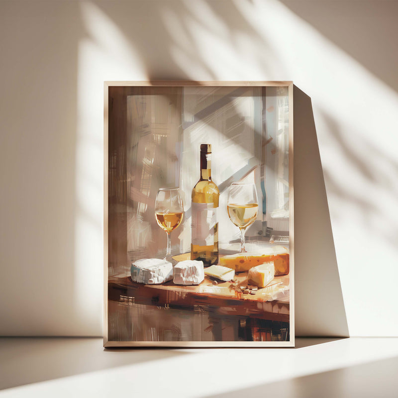 CHEESE AND WINE COMPOSITE FRAMED CANVAS