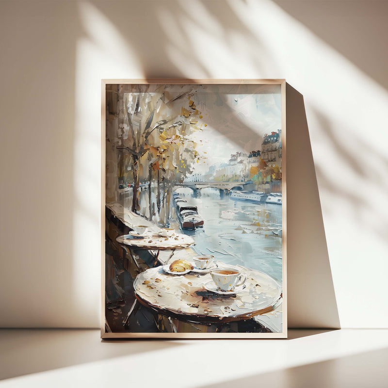 CANAL CAFE COMPOSITE FRAMED CANVAS