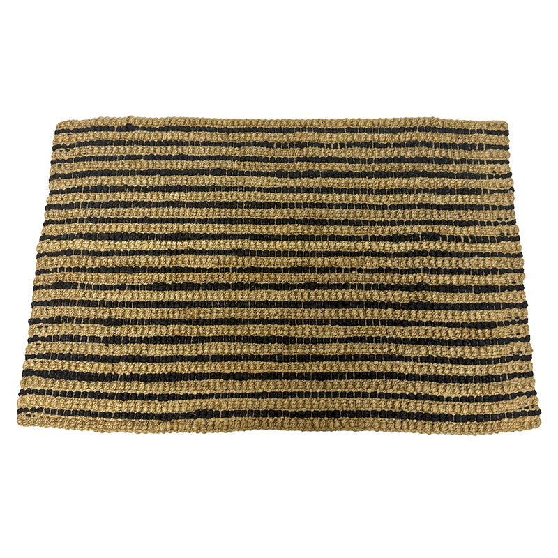JUTE RUG HANDSPUN BOUCLÉ THIN STRIPE  - NATURAL GOLD