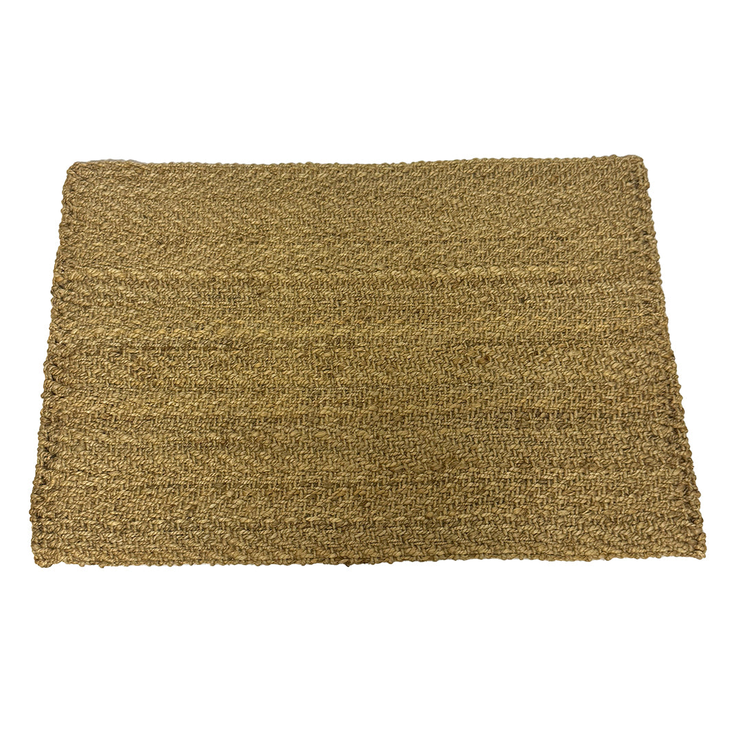 JUTE RUG HANDSPUN HERRINGBONE - NATURAL GOLD