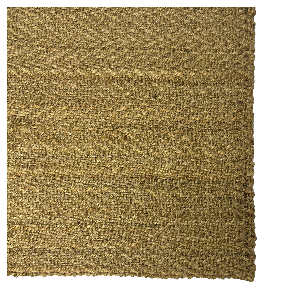JUTE RUG HANDSPUN HERRINGBONE - NATURAL GOLD