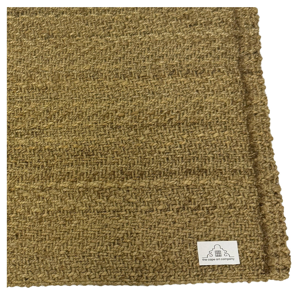 JUTE RUG HANDSPUN HERRINGBONE - NATURAL GOLD