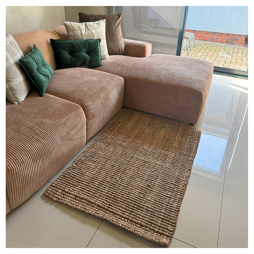 JUTE RUG HANDSPUN BOUCLÉ  - NATURAL GOLD