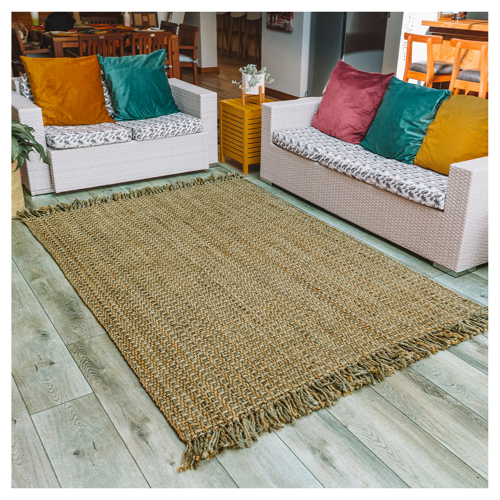 JUTE RUG HANDSPUN PANAMA - NATURAL GOLD