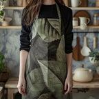 LEAVES GREEN MONOCHROMATIC LEAVES APRON