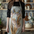 NATURAL PURPLE GIANT POPPY SEED BUNCH ON GREY APRON