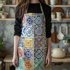 PATTERN BLUE COLOURFUL TILE APRON