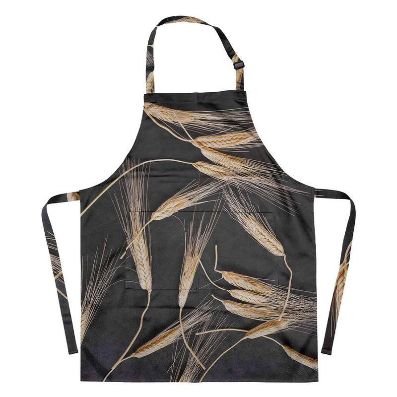 SCATTERED WHEAT ON BLACK APRON