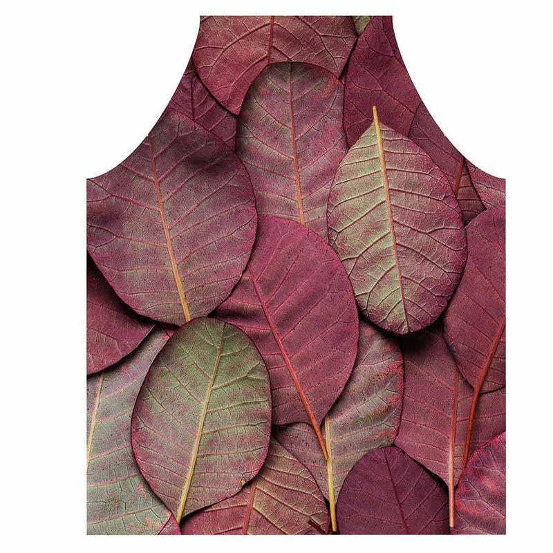 LEAF ARRANGEMENT DARK MAUVE AND GREEN APRON