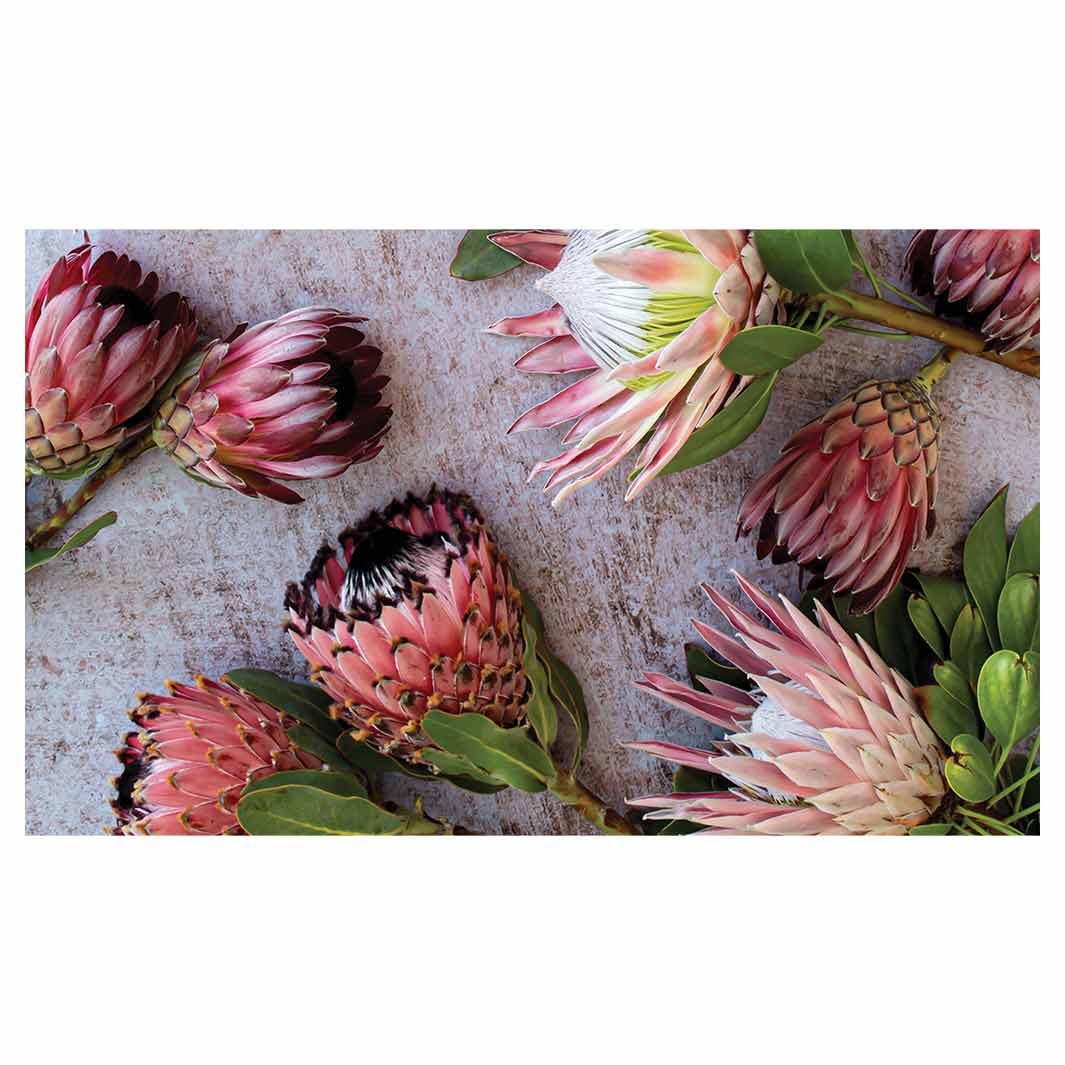 FLORAL PINK MIXED KING PROTEAS MULTI-PURPOSE MAT — Cape Rug, Home & Art