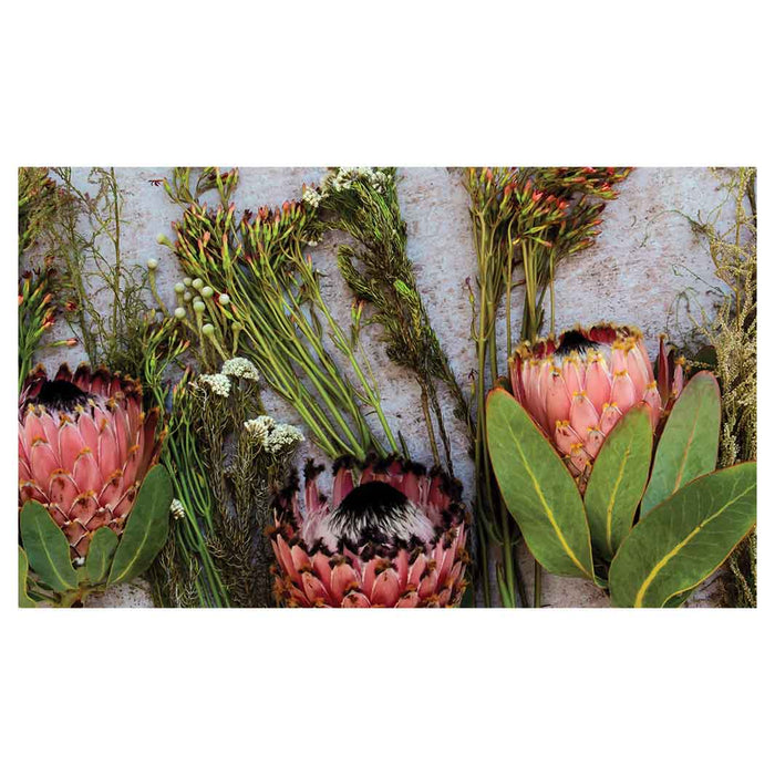 FLORAL PINK MIXED PROTEAS WITH GREEN FOLIAGE MULTI-PURPOSE MAT