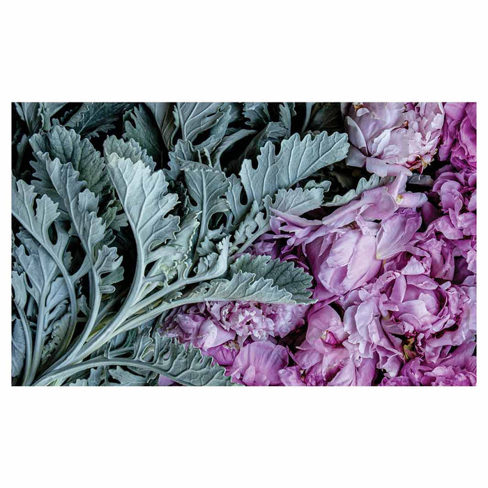 FLORAL SILVER LEAVES WITH PINK PEONIES MULTI-PURPOSE MAT