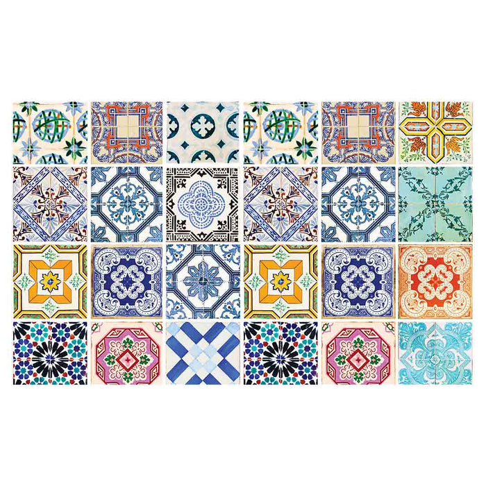 PATTERN BLUE COLOURFUL TILE MULTI-PURPOSE MAT