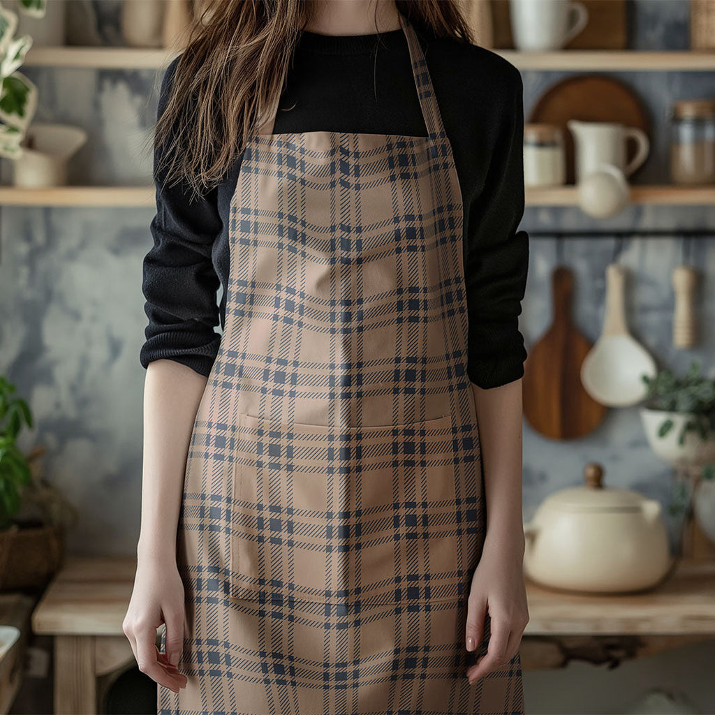 NAVY PLAID APRON