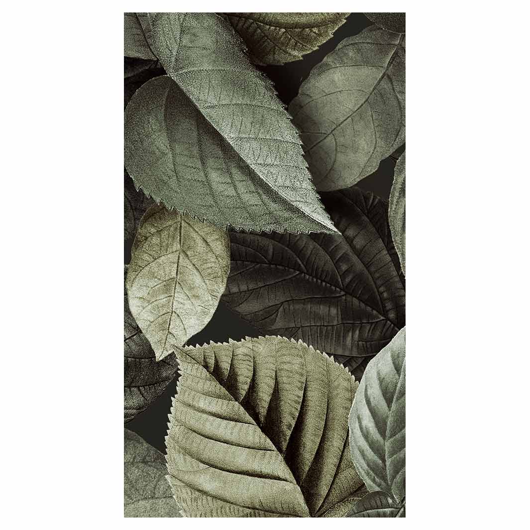 Monochramatic Green Rug LEAVES GREEN MONOCHROMATIC LEAVES BUFF — Cape Rug, Home & Art