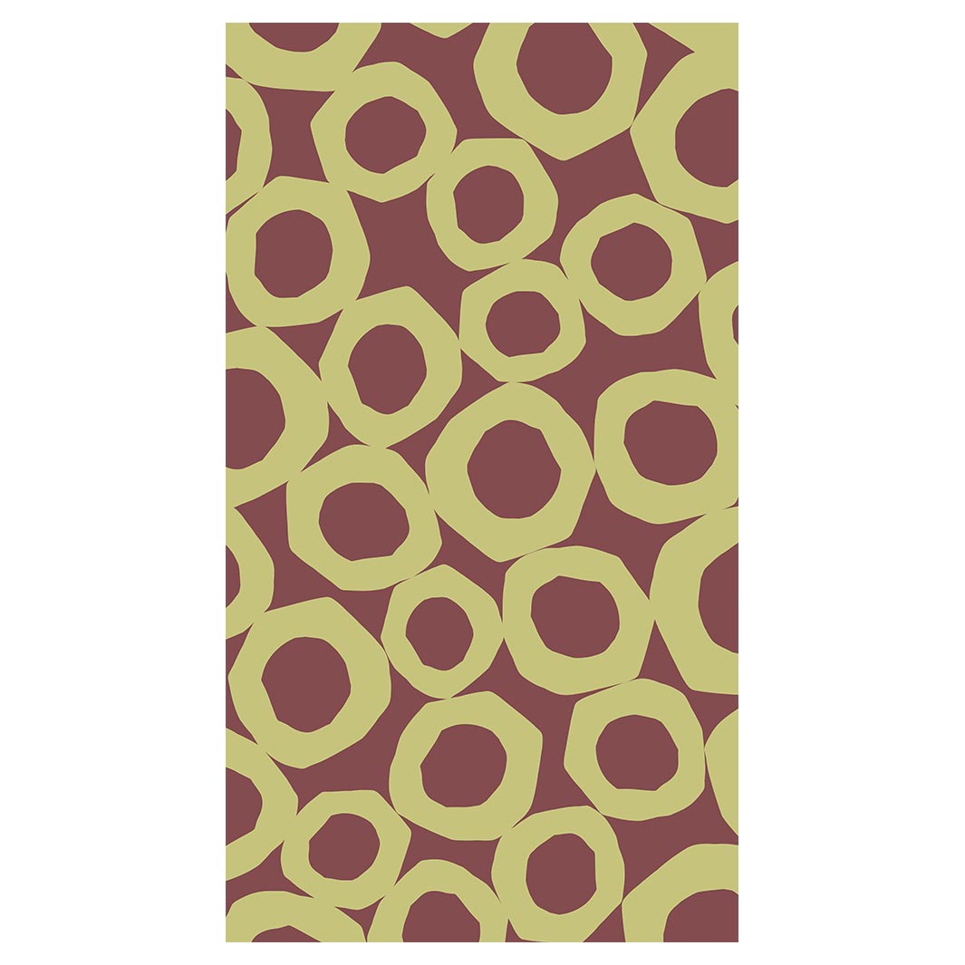 GEOMETRIC GREEN AND MAUVE PATTERN BUFF