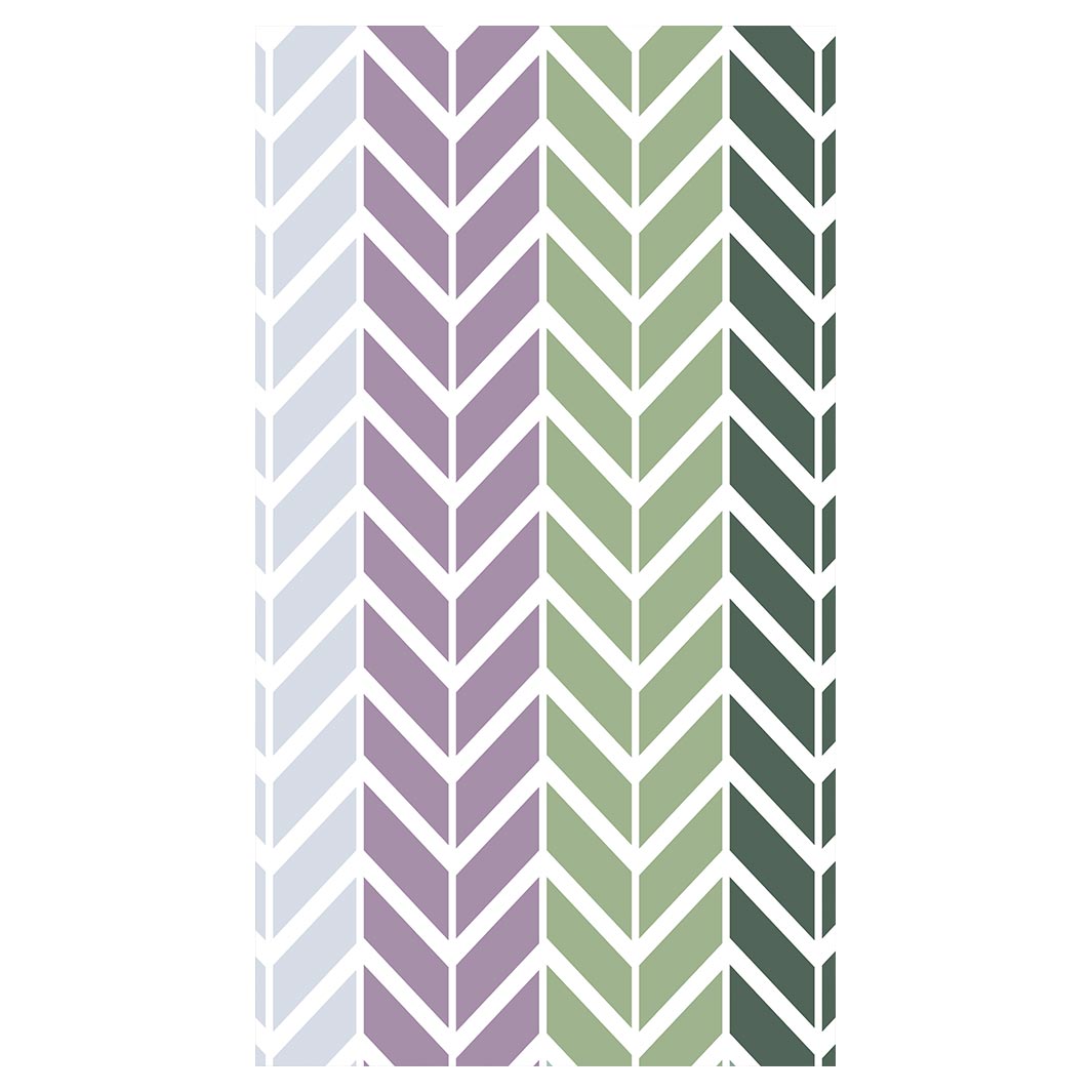 GEOMETRIC GREEN AND PURPLE CHEVRON PATTERN BUFF